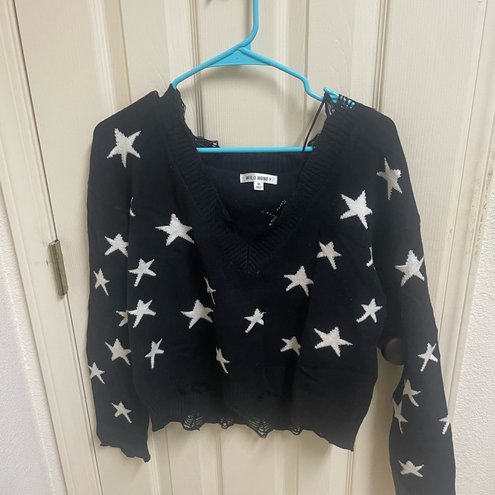 Distressed Star Sweater View 2